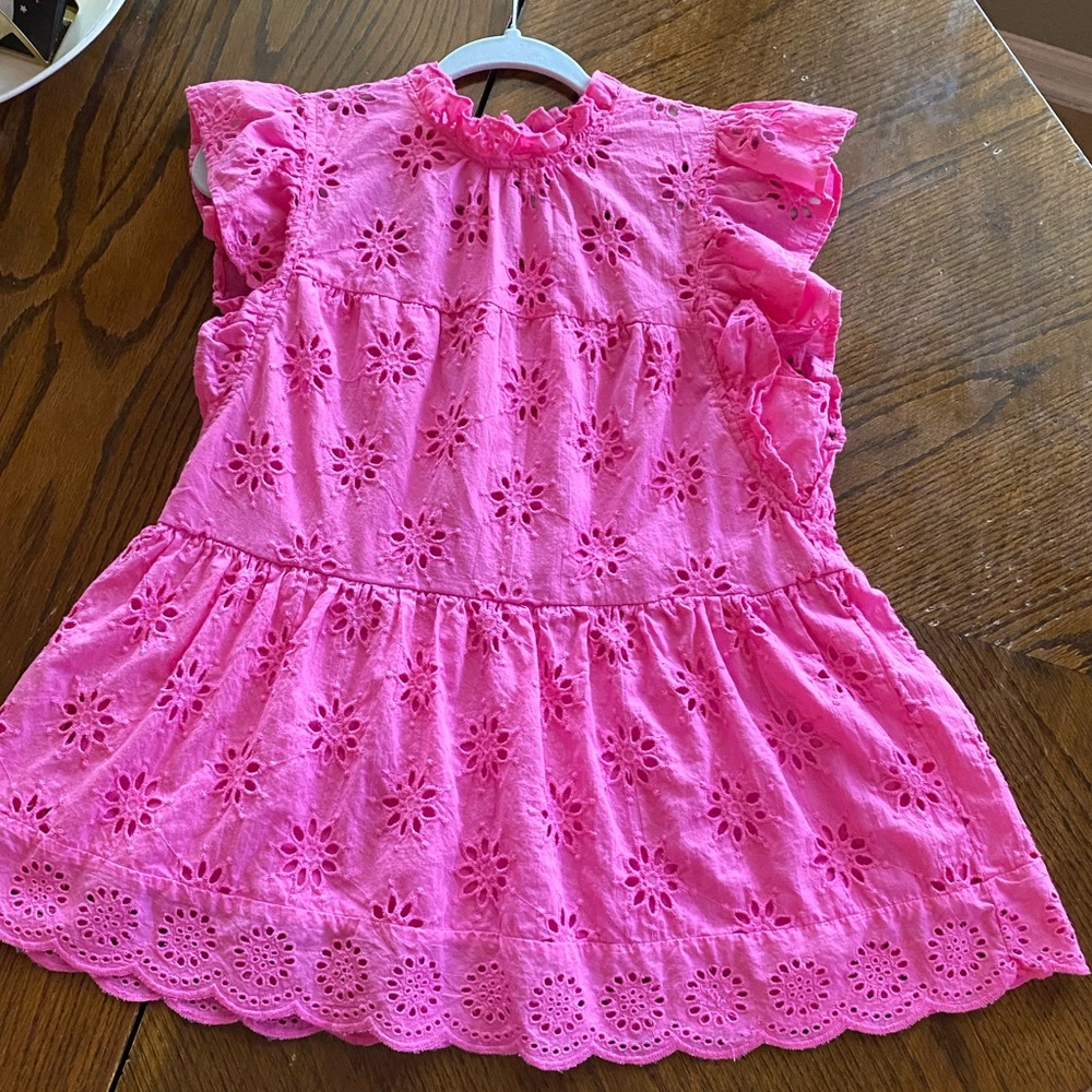 Impeccable Pig pink eyelet blouse. Size M
